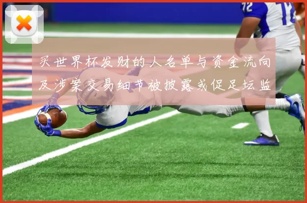 买世界杯发财的人名单与资金流向及涉案交易细节被披露或促足坛监管改革